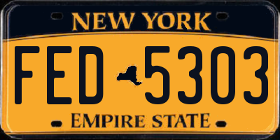 NY license plate FED5303