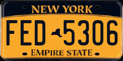 NY license plate FED5306