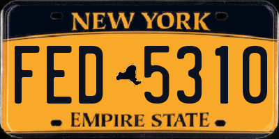NY license plate FED5310