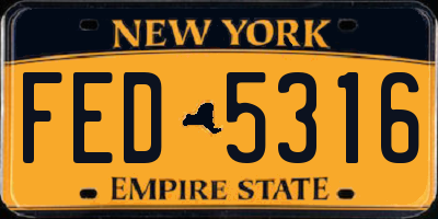 NY license plate FED5316
