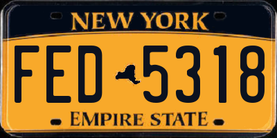 NY license plate FED5318