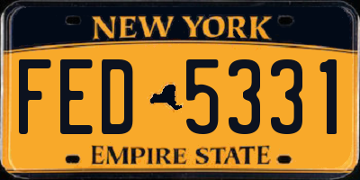 NY license plate FED5331