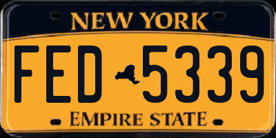 NY license plate FED5339