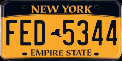 NY license plate FED5344