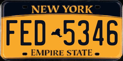 NY license plate FED5346