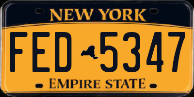 NY license plate FED5347