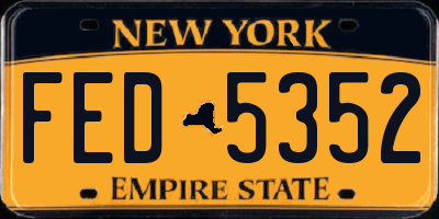 NY license plate FED5352