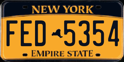 NY license plate FED5354