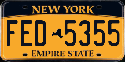 NY license plate FED5355