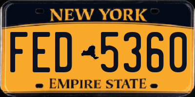 NY license plate FED5360