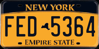 NY license plate FED5364