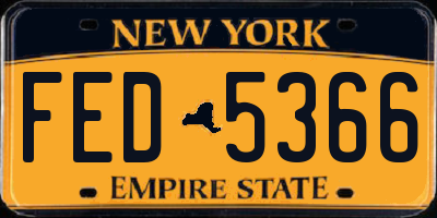 NY license plate FED5366