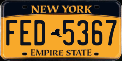 NY license plate FED5367