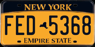 NY license plate FED5368