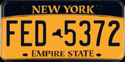 NY license plate FED5372