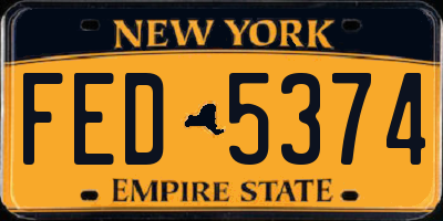 NY license plate FED5374