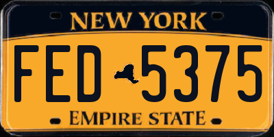 NY license plate FED5375