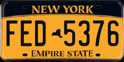NY license plate FED5376