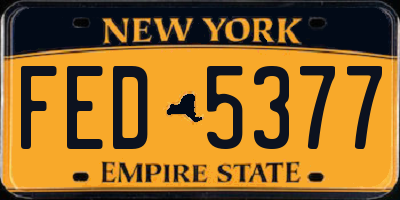 NY license plate FED5377
