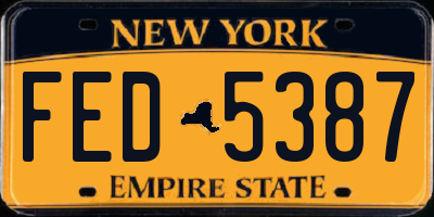 NY license plate FED5387