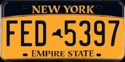 NY license plate FED5397
