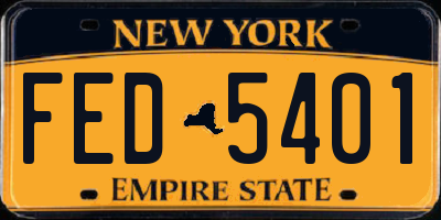 NY license plate FED5401