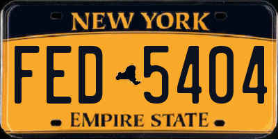 NY license plate FED5404