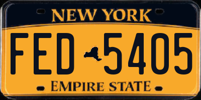 NY license plate FED5405