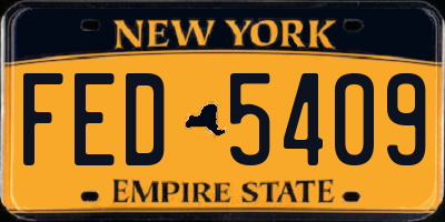 NY license plate FED5409