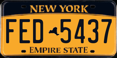NY license plate FED5437