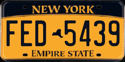 NY license plate FED5439