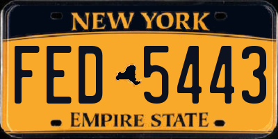 NY license plate FED5443