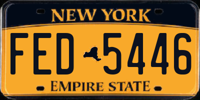 NY license plate FED5446