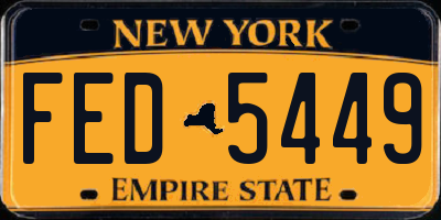 NY license plate FED5449
