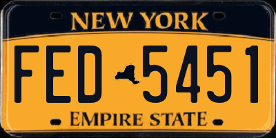 NY license plate FED5451