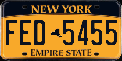 NY license plate FED5455