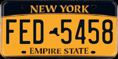 NY license plate FED5458