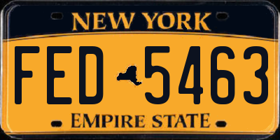 NY license plate FED5463