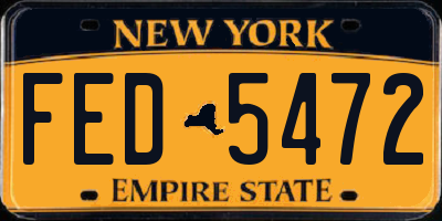 NY license plate FED5472