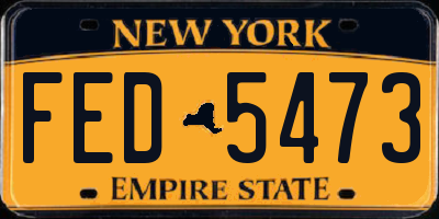NY license plate FED5473
