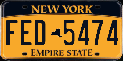 NY license plate FED5474