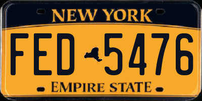 NY license plate FED5476