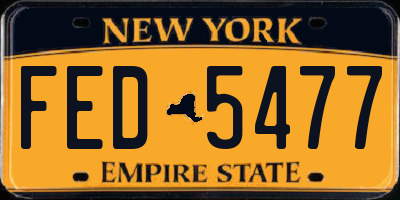 NY license plate FED5477
