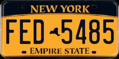 NY license plate FED5485