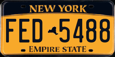 NY license plate FED5488