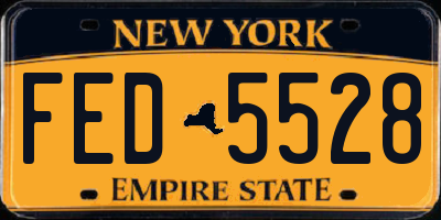NY license plate FED5528