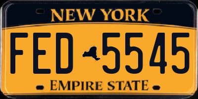 NY license plate FED5545