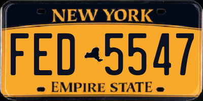 NY license plate FED5547
