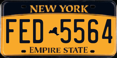 NY license plate FED5564