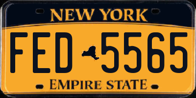 NY license plate FED5565